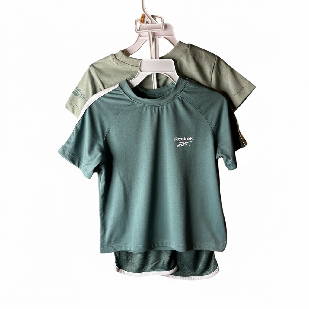 Conjunto Deportivo 3 Piezas Niño Reebok Verde (2 Camisetas + Short) Talla 3T