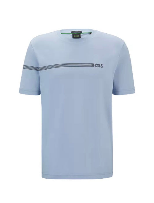 Camiseta BOSS Hombre Regular Fit con Logo y Rayas Frontales – Varios Colores