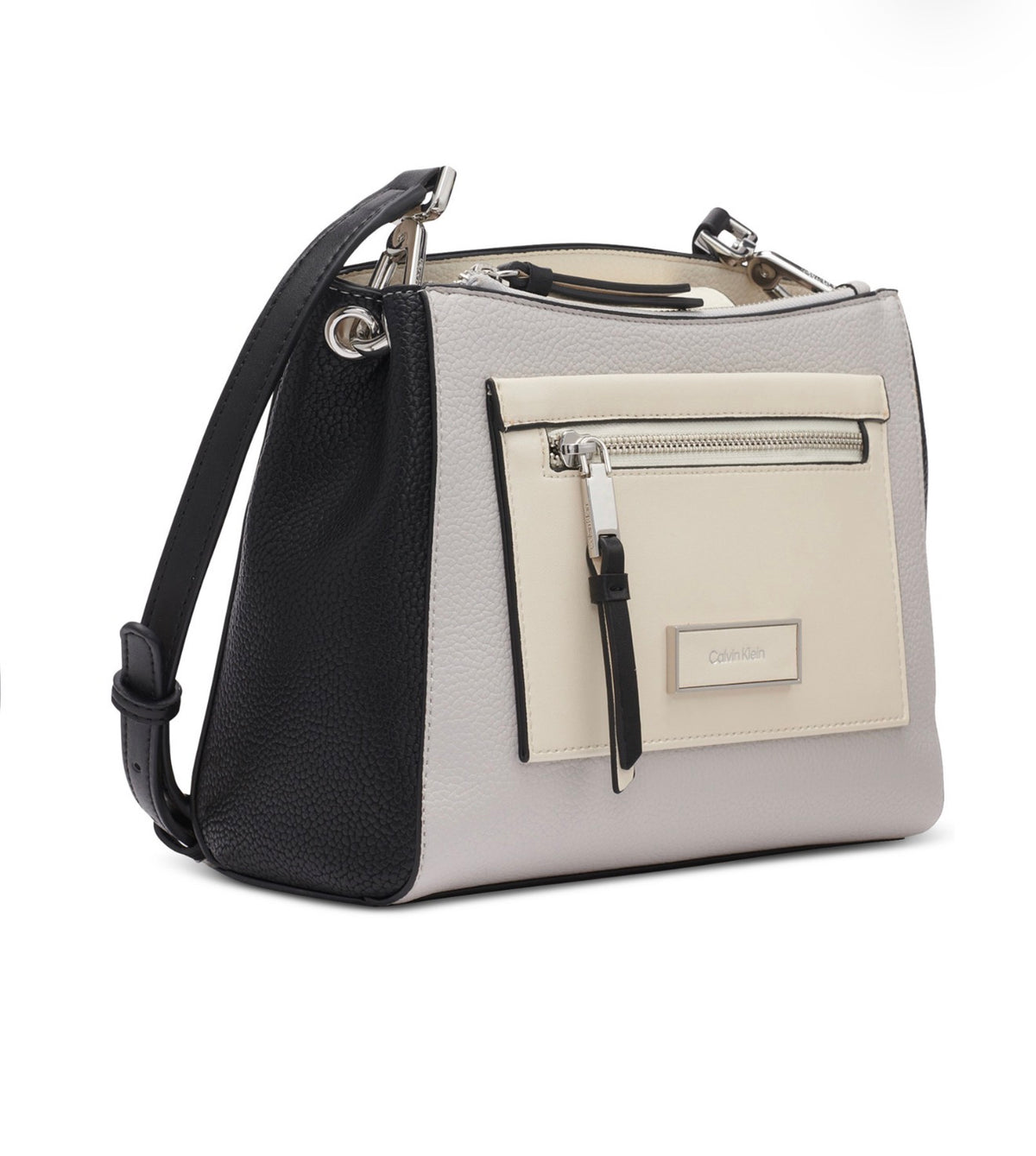Bolso Cruzado Calvin Klein Hadley Gris, Blanco y Negro