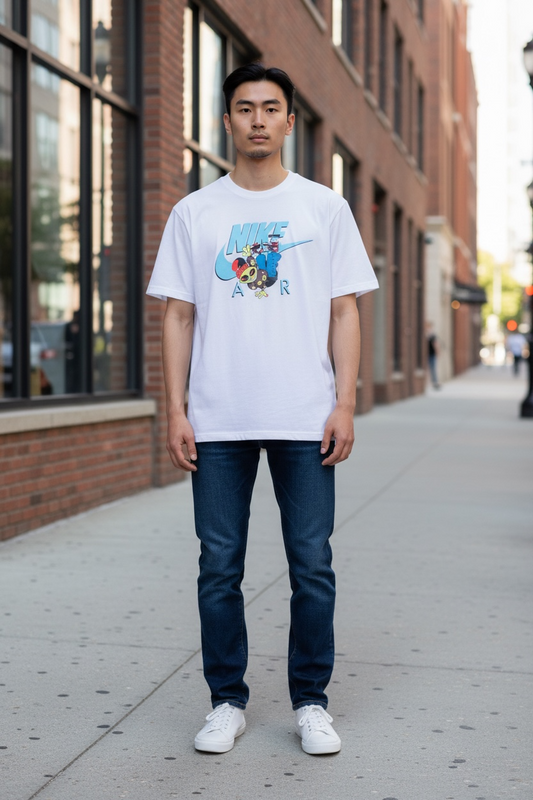 Camiseta Nike Air para Hombre Blanca con Diseño Gráfi