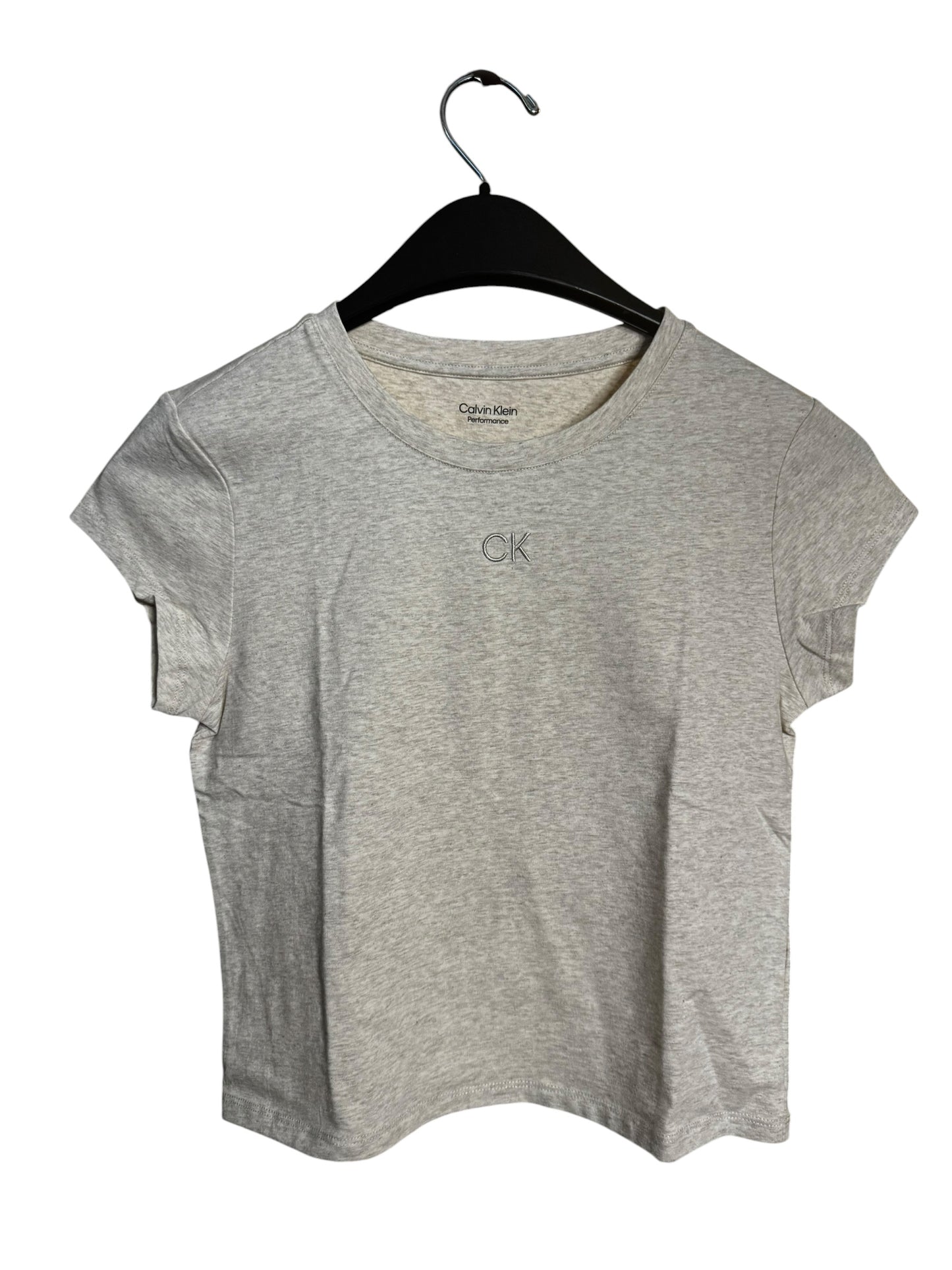 Camiseta Calvin Klein Performance Beige Mujer con Logo CK