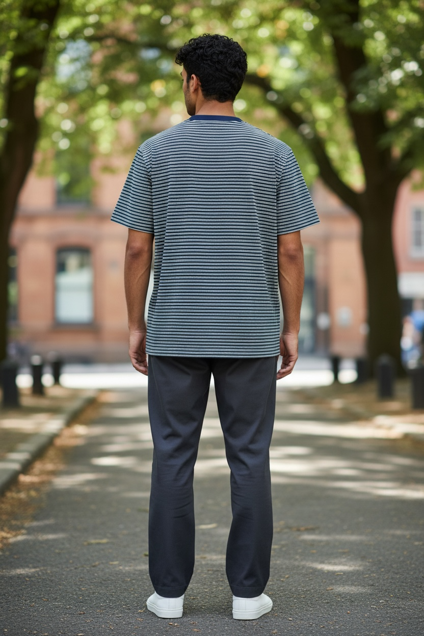 Camiseta Calvin Klein Jeans Rayada Hombre – Azul Marino / Beige