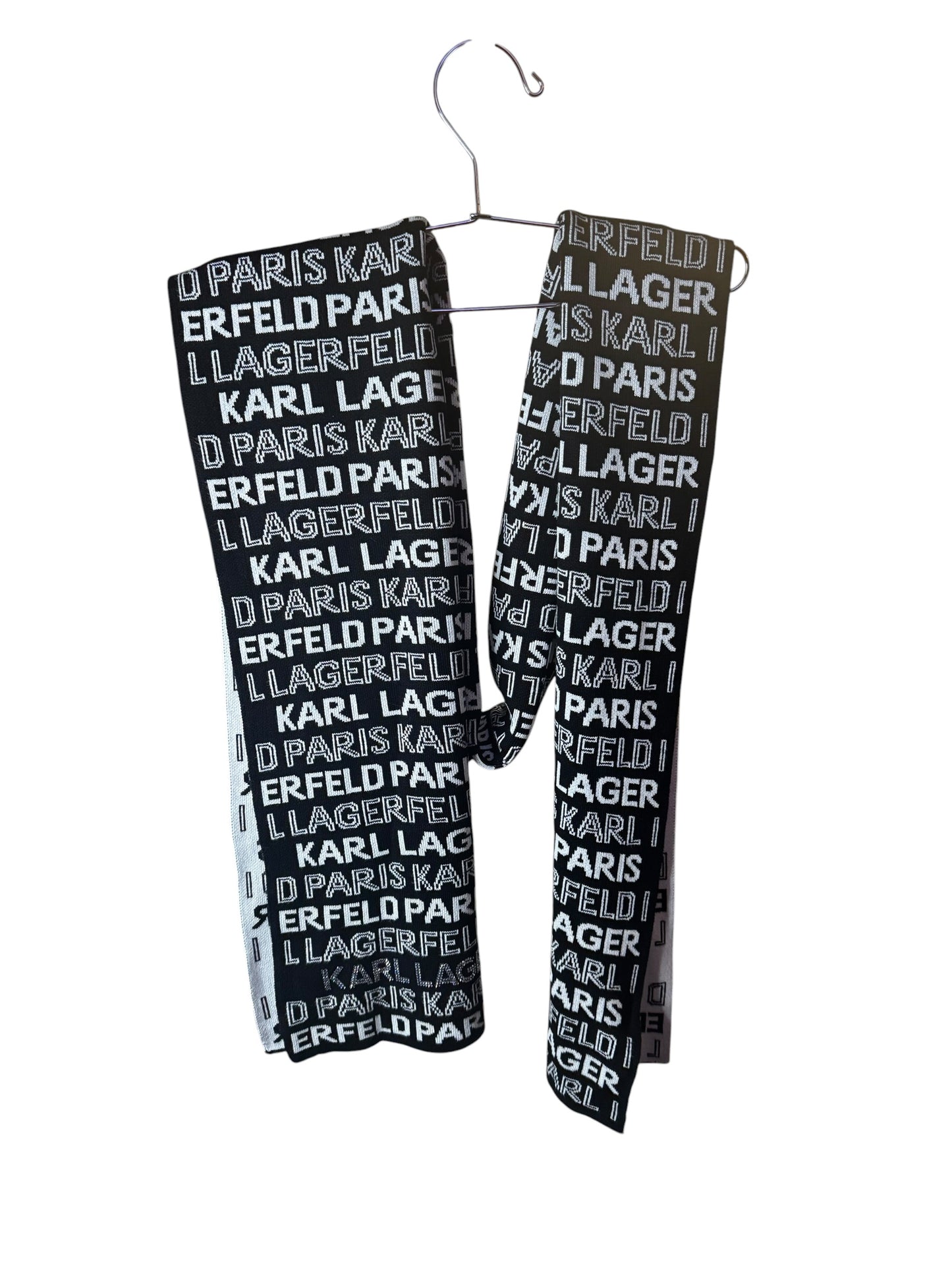 Bufanda Karl Lagerfeld para Mujer Doble Vista Negro y Blanco con Logo “Karl Paris”
