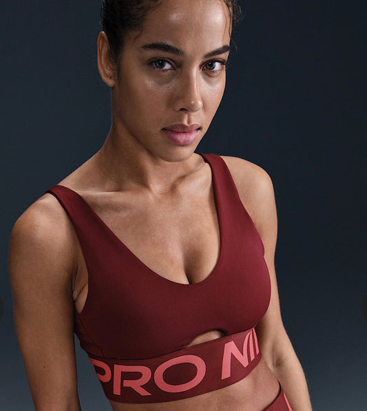 Nike Pro Indy Plunge Bra Deportivo de Soporte Medio para Mujer – Dark Team Red