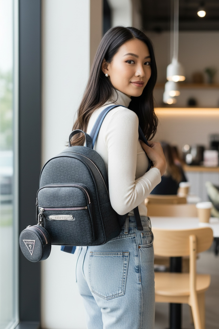 Morral Guess Original Azul Marino con Monedero
