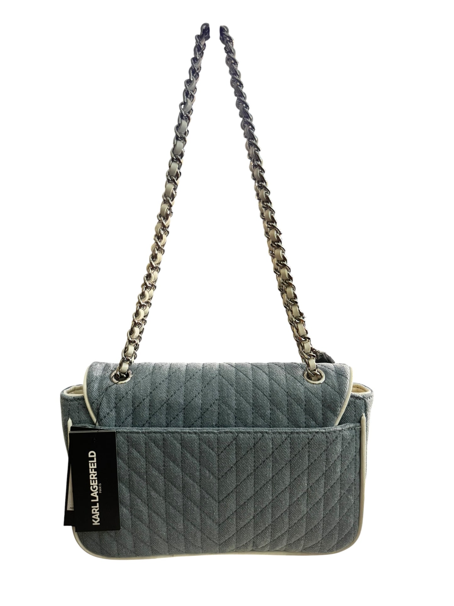 Bolso de Hombro Karl Lagerfeld Paris Agyness en Denim Azul Acolchado
