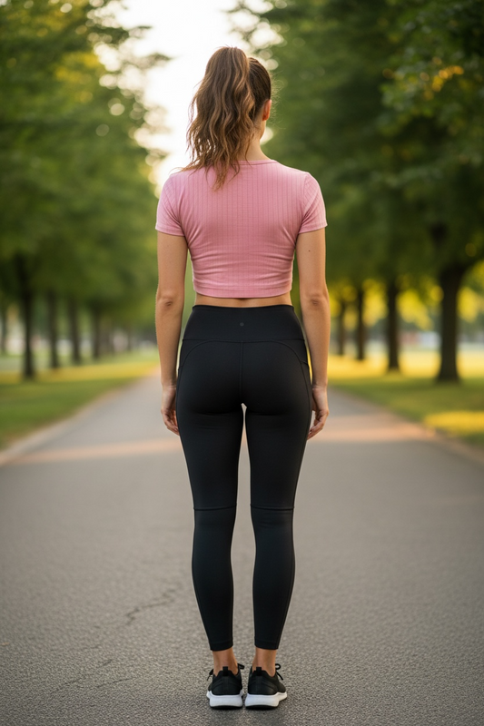 Camiseta Crop Top Calvin Klein Rosa Mujer – Ribbed Logo