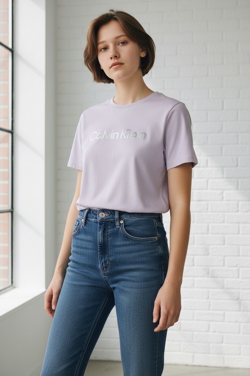 Camiseta Calvin Klein Performance Mujer con Logo Frontal – 4 Colores Disponibles