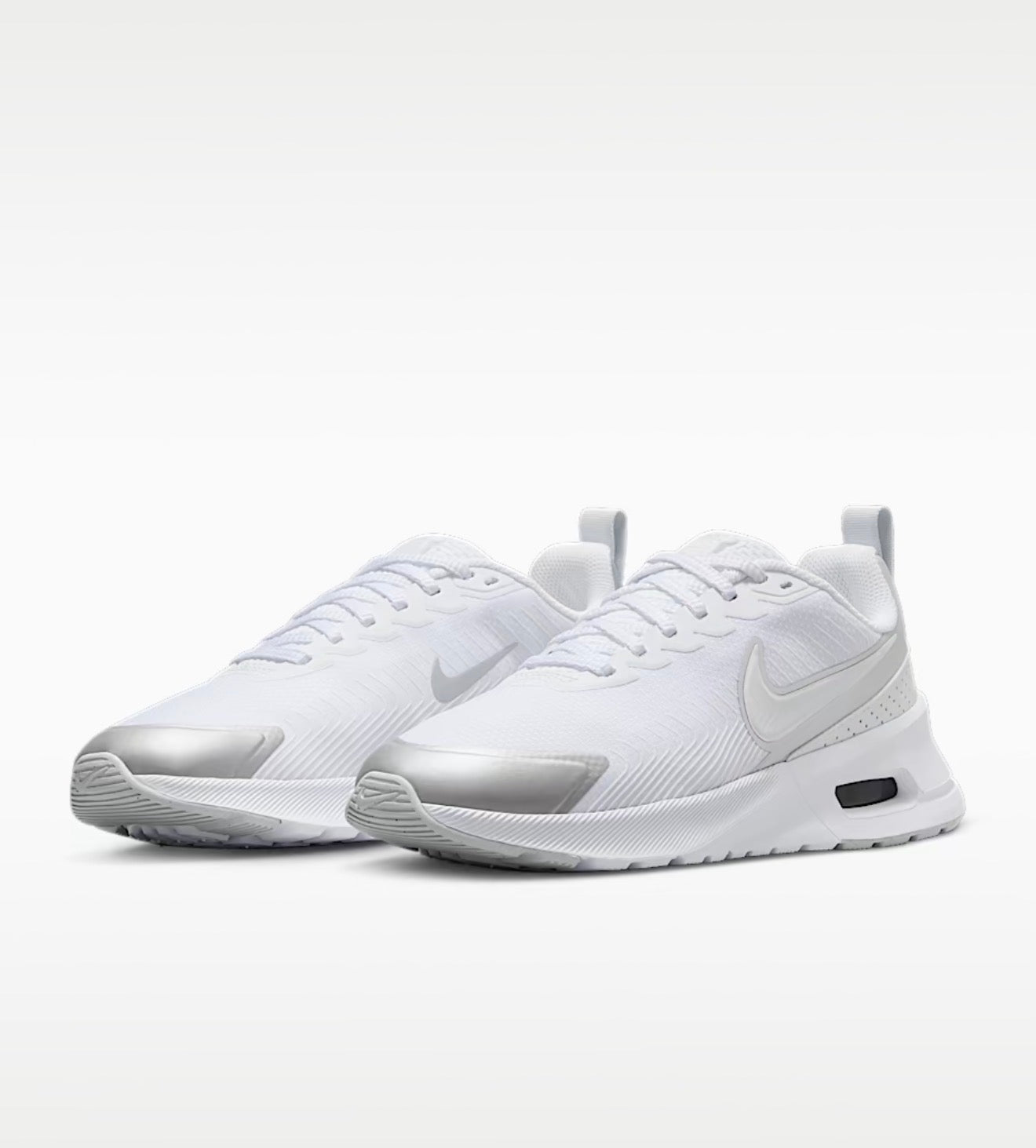 Tenis Nike Air Max Nuaxis para Mujer – Blanco/Plata Metálico