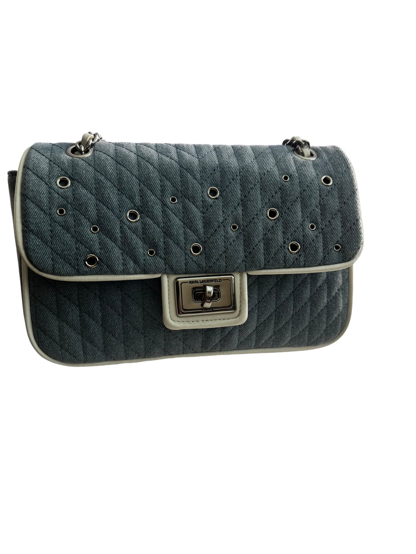 Bolso de Hombro Karl Lagerfeld Paris Agyness en Denim Azul Acolchado