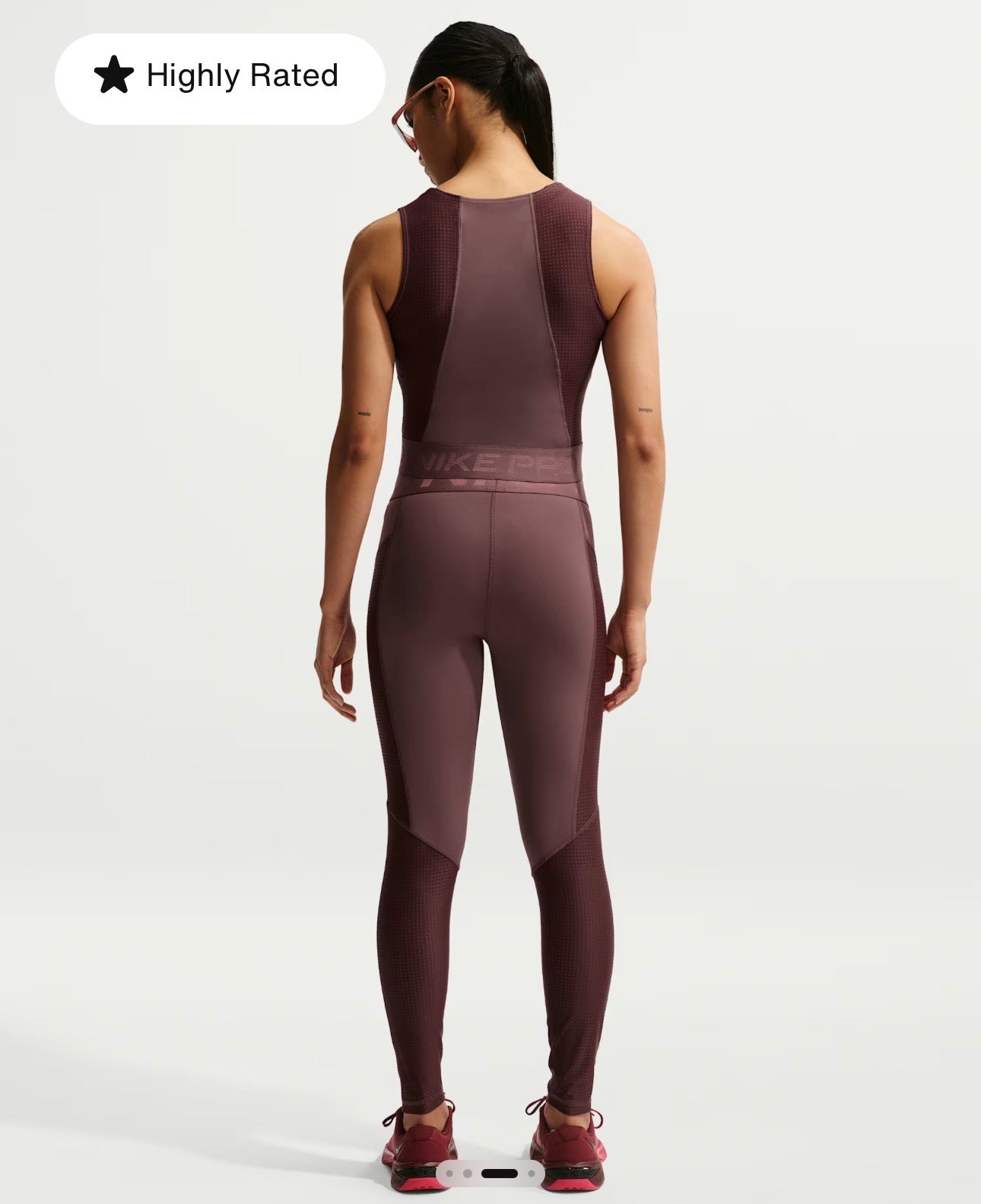 Nike Pro Sculpt Leggings Deportivos de Tiro Alto 7/8 Mujer – Burgundy Crush