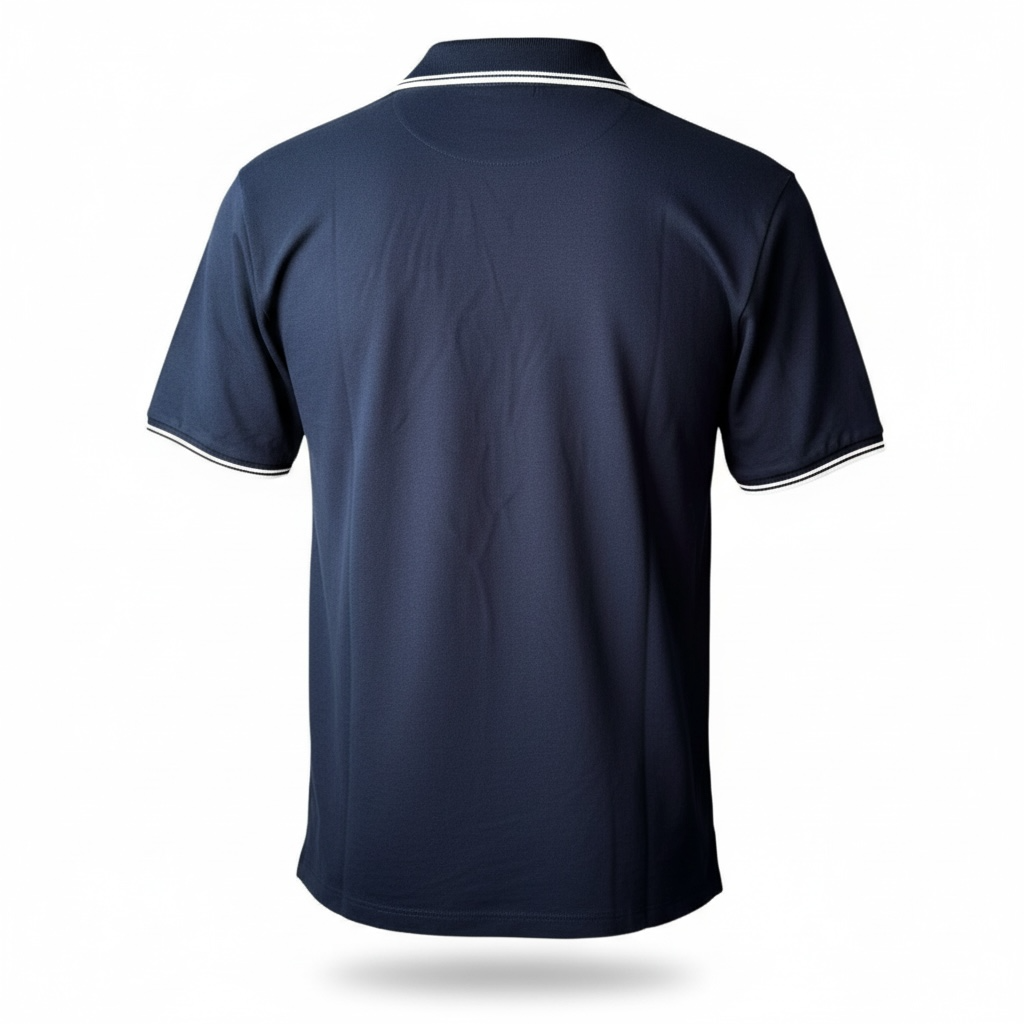 Polo azul para hombre Karl Lagerfeld con logo bordado en panel blanco