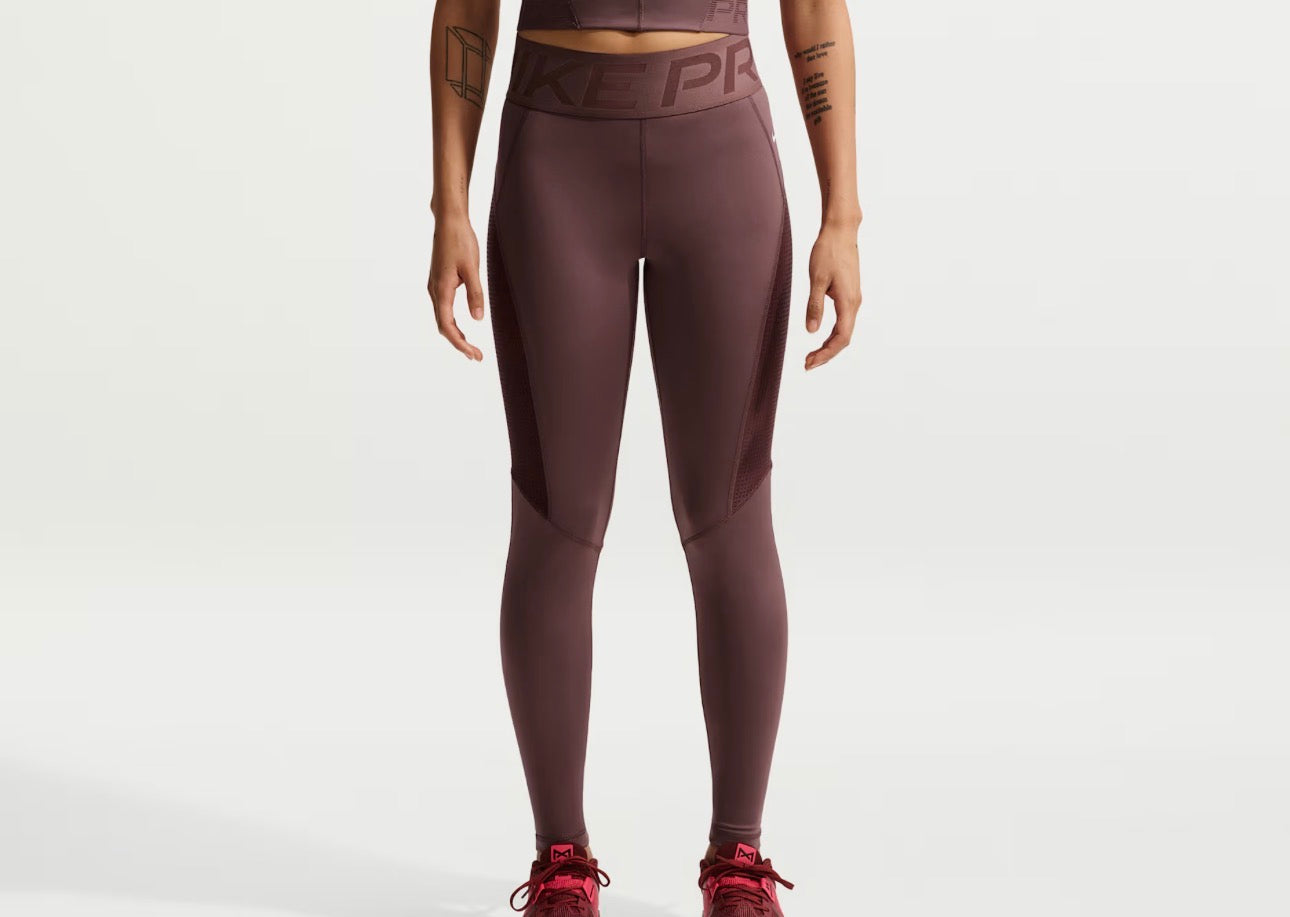 Nike Pro Sculpt Leggings Deportivos de Tiro Alto 7/8 Mujer – Burgundy Crush