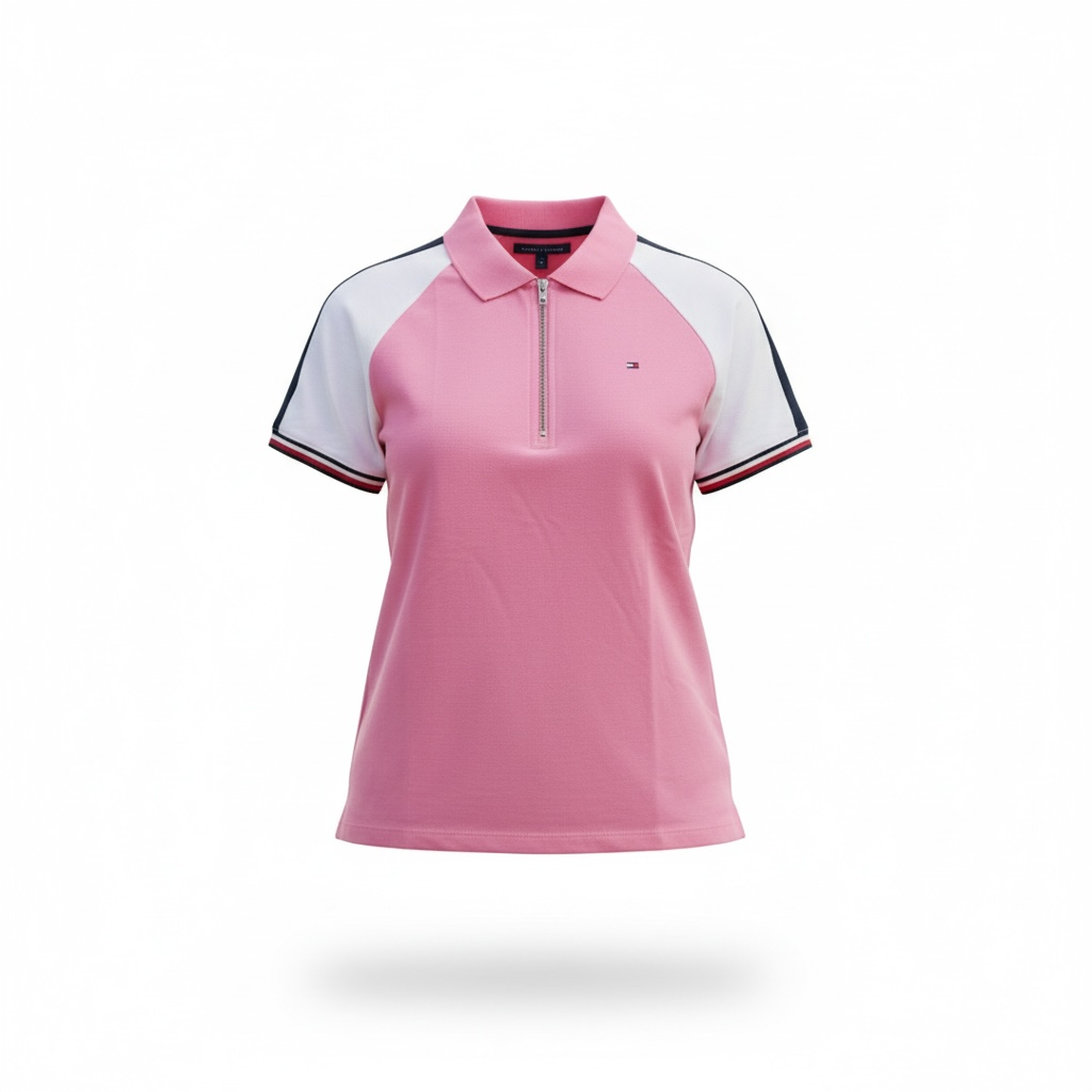 Polo Tommy Hilfiger Mujer Rosado con Cierre Frontal