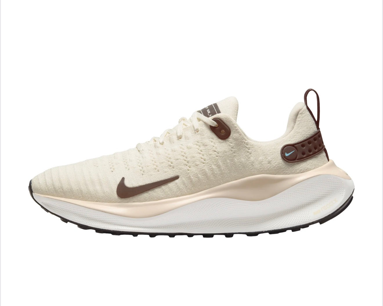 Tenis Nike ReactX Infinity Run para Mujer – Coconut Milk/Baroque Brown