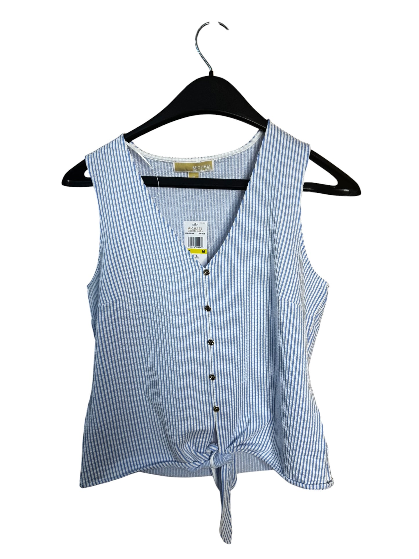 Blusa Michael Kors de Rayas Azules con Nudo Frontal para Mujer