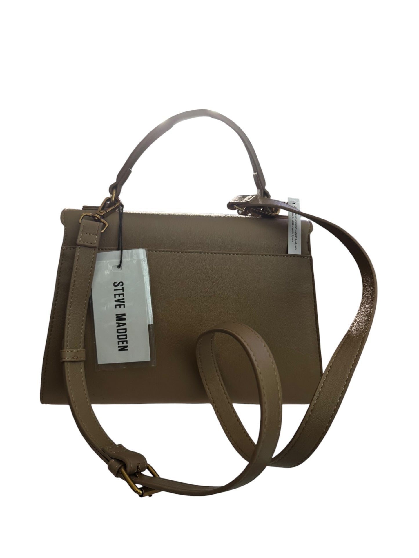 Bolso Satchel Steve Madden Bleo Lock Latte con Candado Decorativo