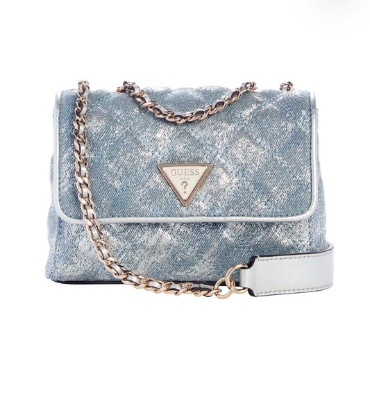 Bolso Mini GUESS Giully II Crossbody en Denim Metálico Azul