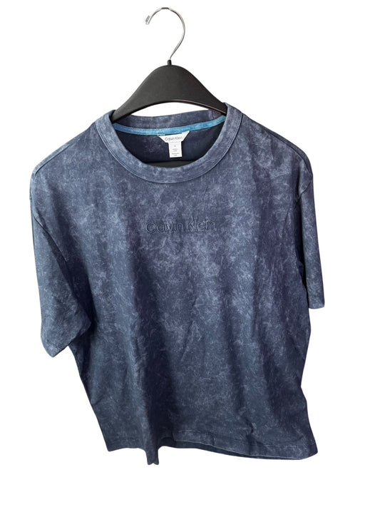 Camiseta Calvin Klein para Hombre Azul Efecto Lavado con Logo Bordado