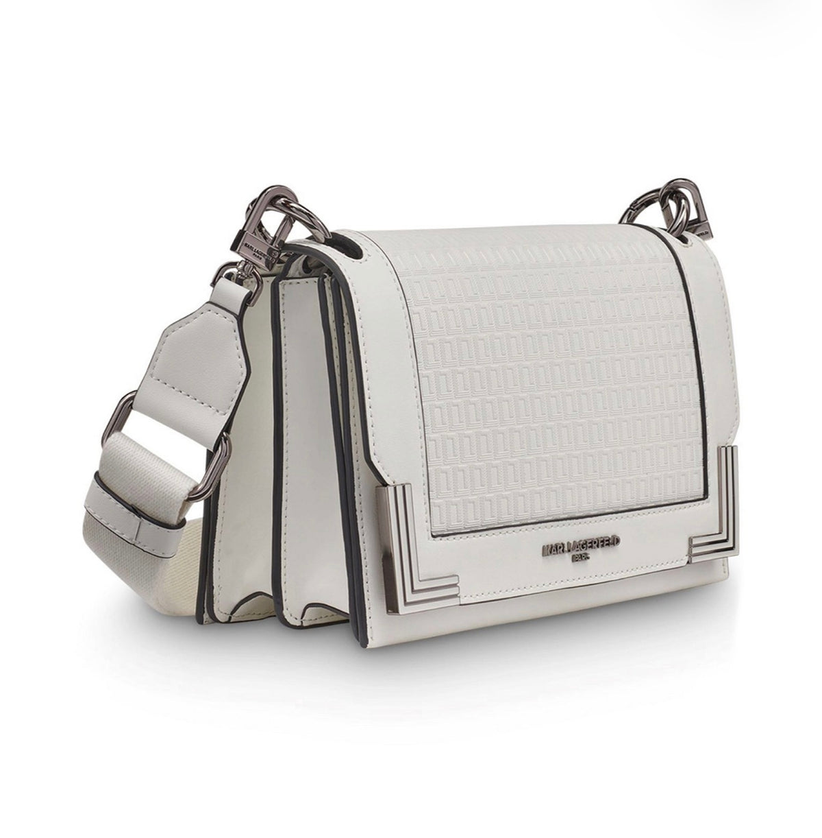 Bolso Crossbody Pequeño Karl Lagerfeld Paris en Cuero Winter White