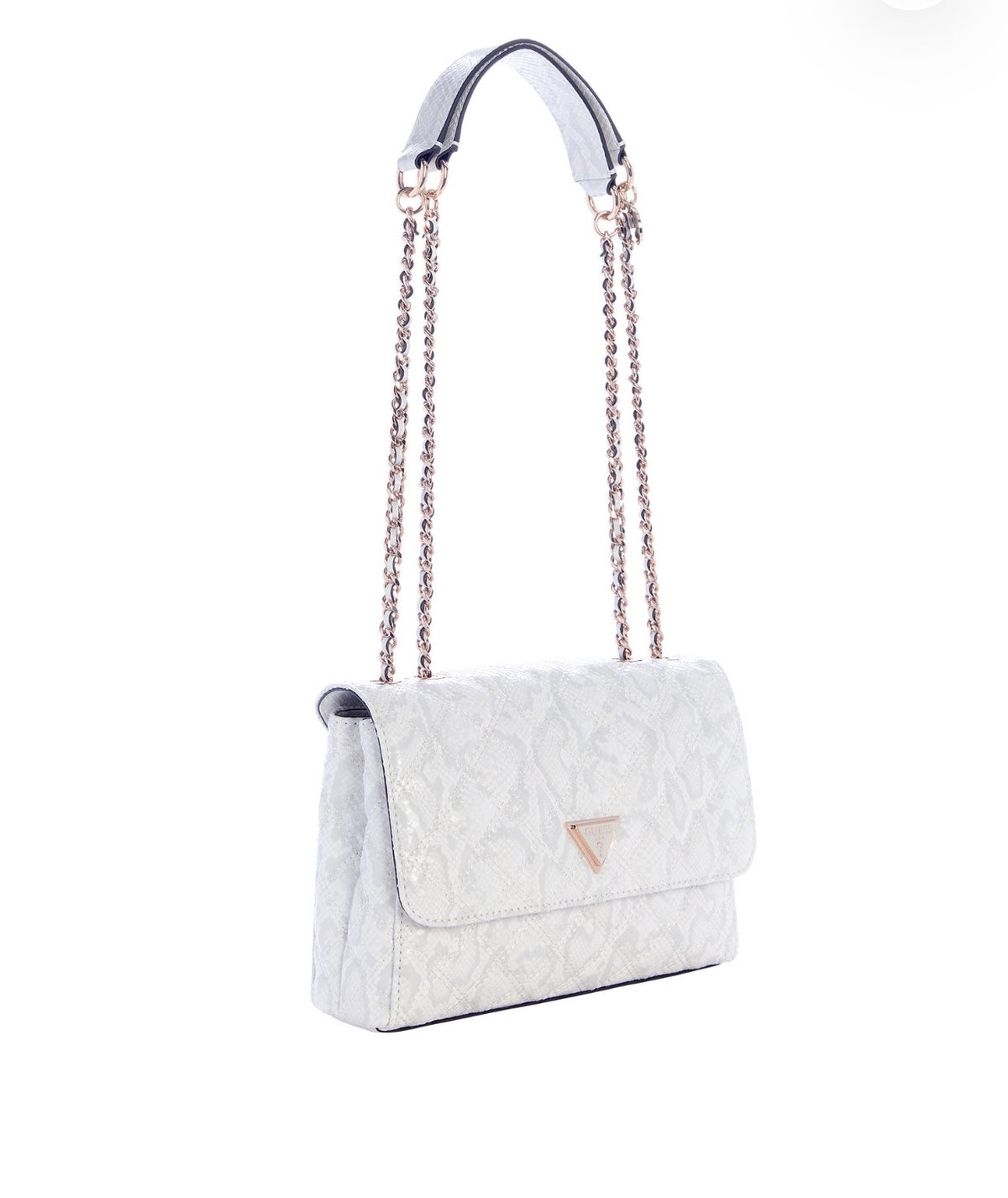 Bolso GUESS Giully II Efecto Piel de Serpiente Blanco