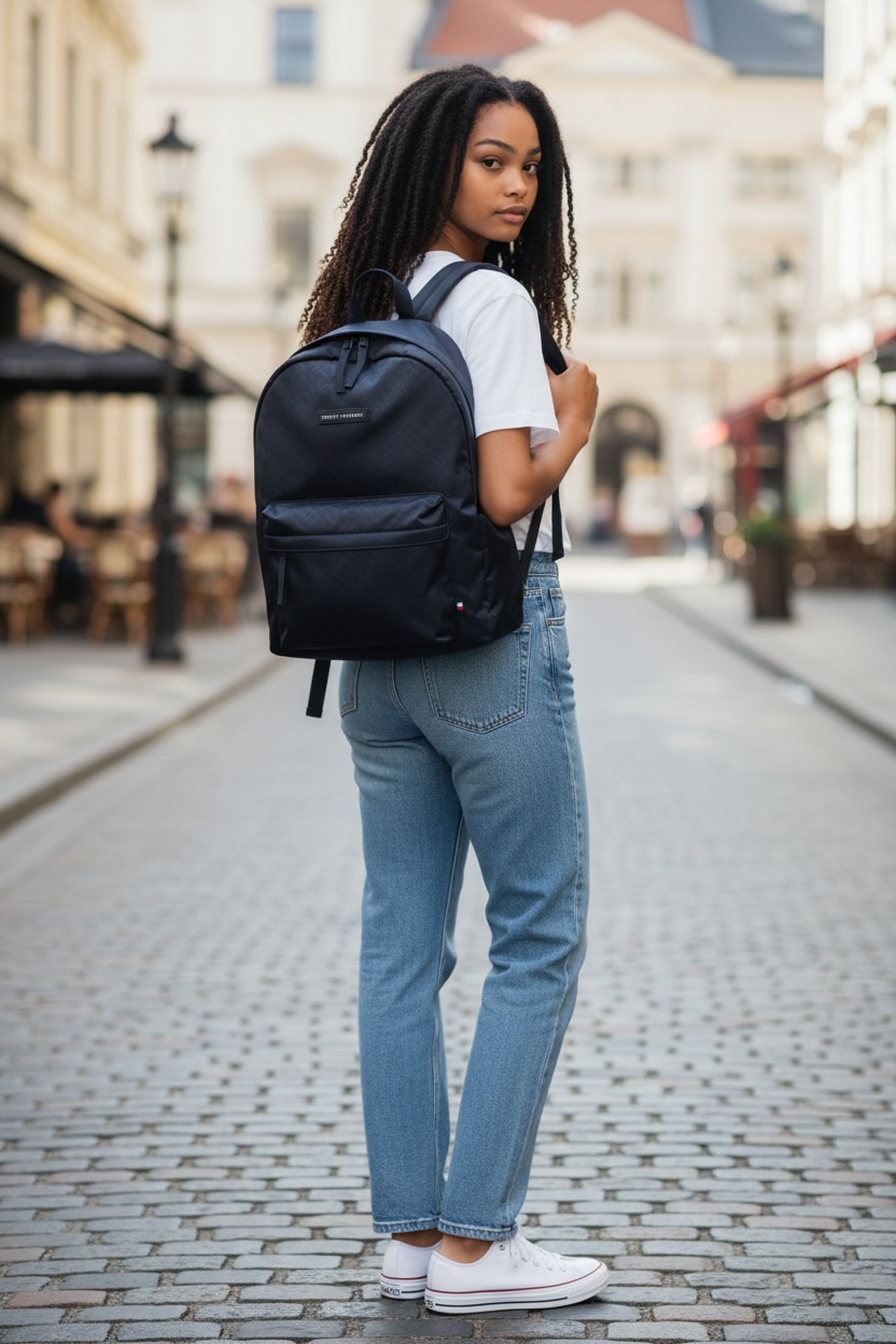 Morral Tommy Hilfiger Original Azul Marino Monograma