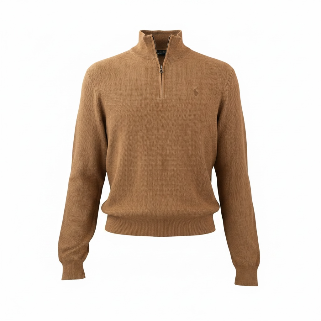 Suéter Polo Ralph Lauren Quarter-Zip Color Camel para Hombre