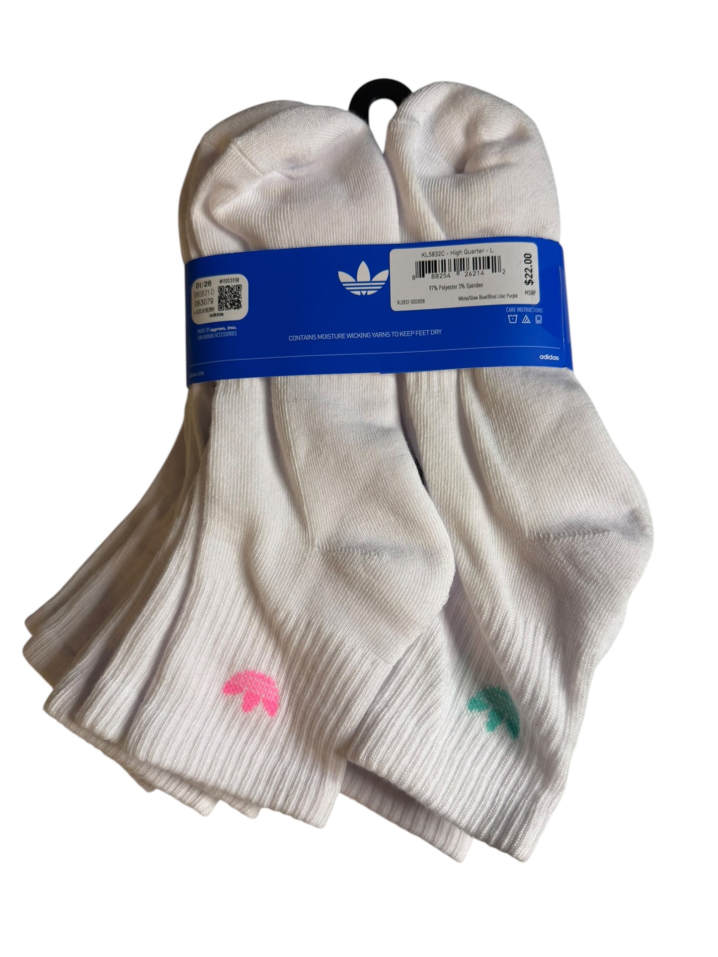 Medias Adidas Originals High Quarter Blancas (Paquete x6) – Unisex