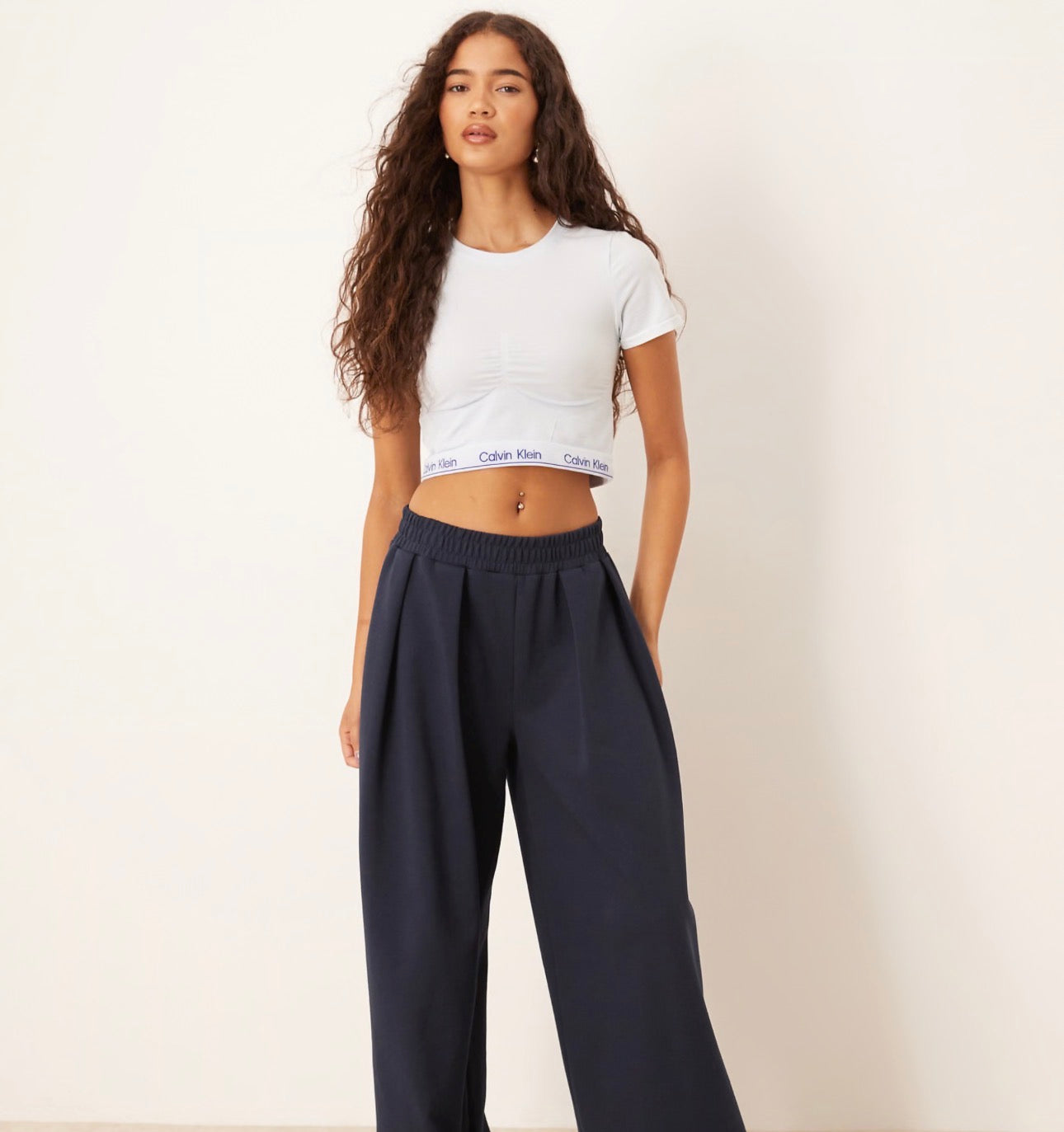Top Calvin Klein Shapewear Manga Corta Icy Blue Mujer
