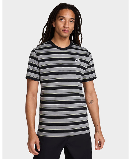 Camiseta Nike Sportswear Rayas Gris y Negro para Hombre