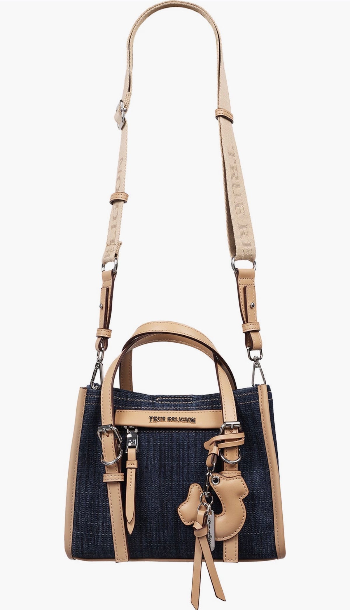 Bolso mini tote True Religion de mezclilla oscura