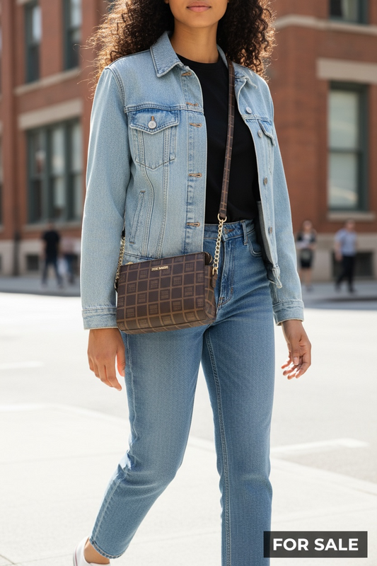 Bolso Steve Madden Mujer Café con Monograma – Bandolera Elegante