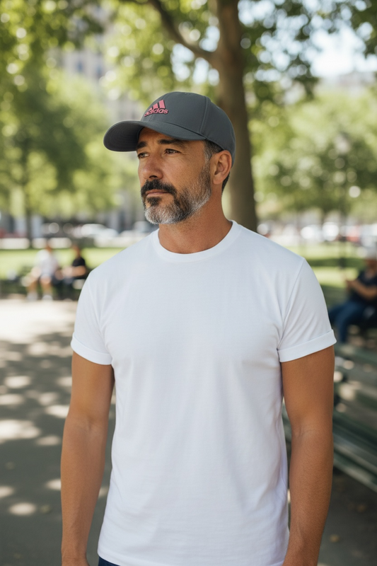 Gorra Unisex Adidas Ajustable Gris con Logo Rosado – AEROREADY