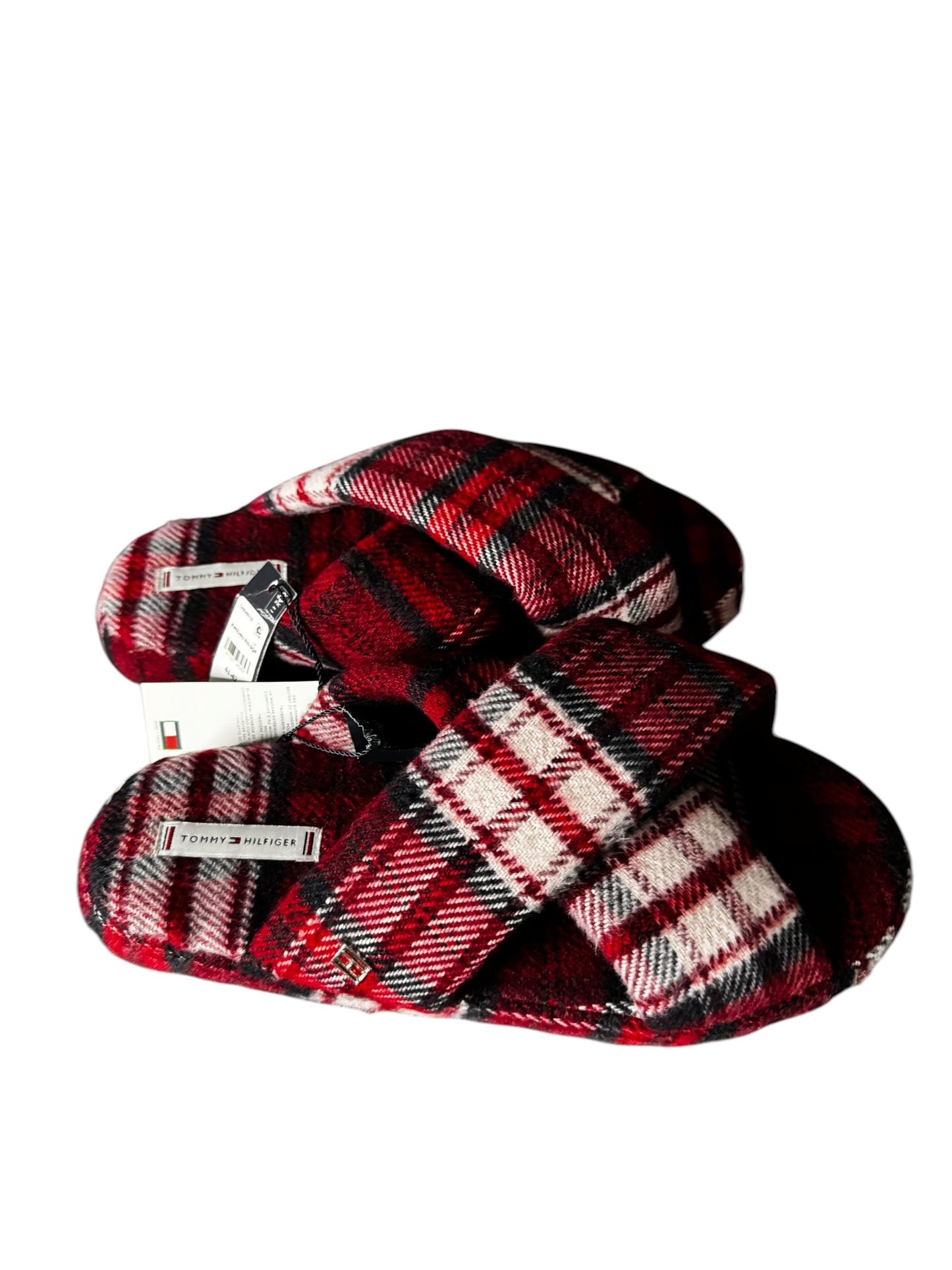 Pantuflas Tommy Hilfiger Mujer Diseño Escocés Rojo