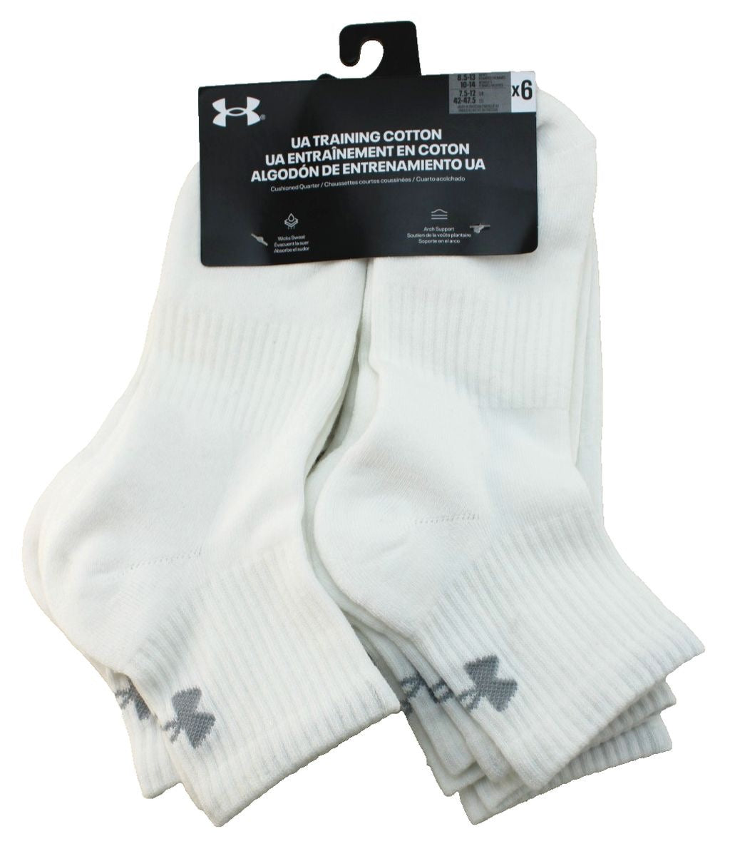 Medias Under Armour Tobilleras Blancas (Pack de 6) – Training Cotton Cushioned