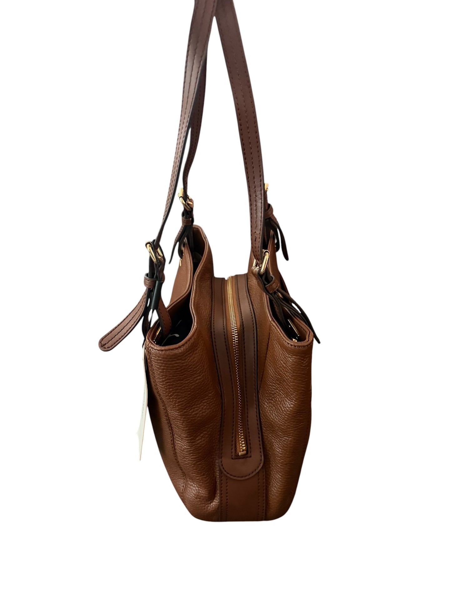 Bolso de Hombro Calvin Klein en Cuero Granulado Café