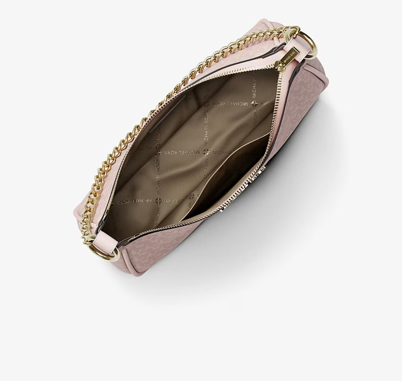 Bolso Michael Kors Logo Print Rosa con Cadena y Correa Ajustable para Mujer