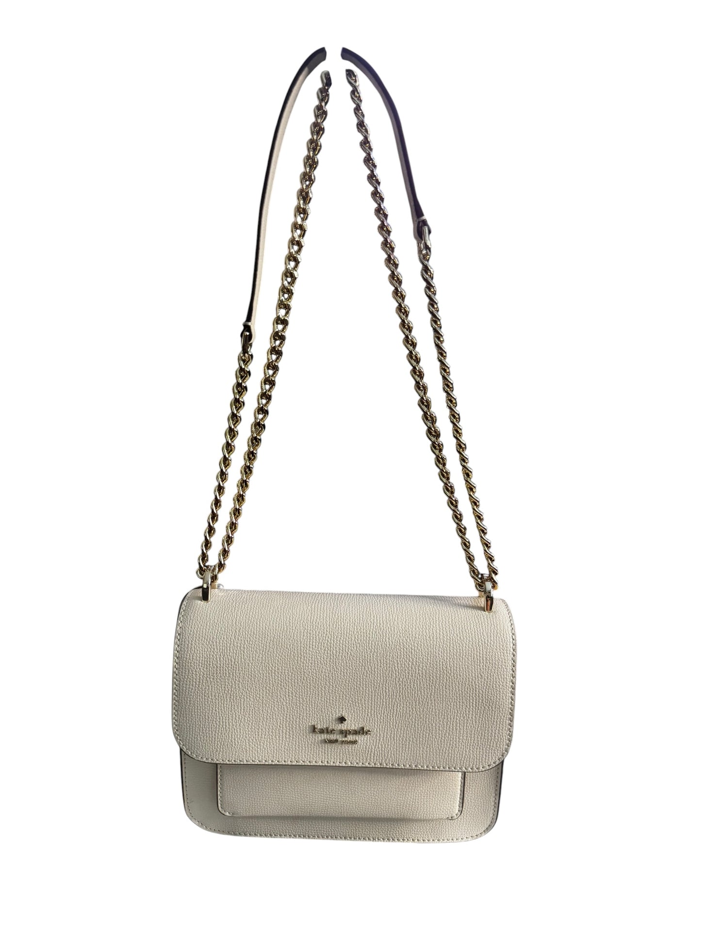 Bolso Crossbody Kate Spade New York Remi Flap Crema con Cadena Dorada