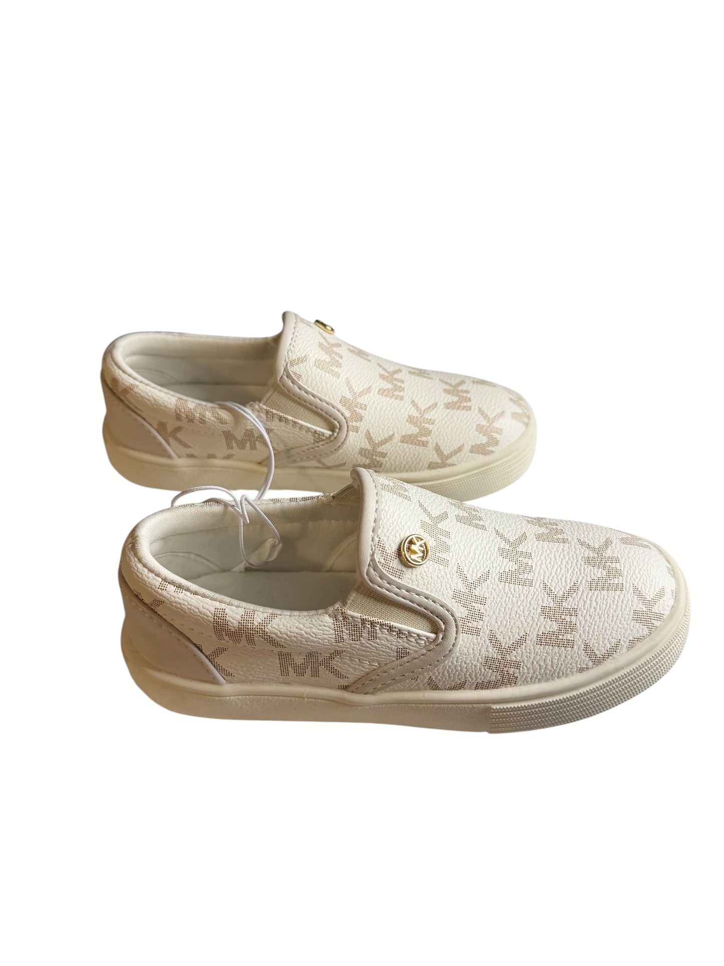 Tenis Slip-On Michael Kors para Niña Blancos con Monograma MK – Talla 11 US Kids
