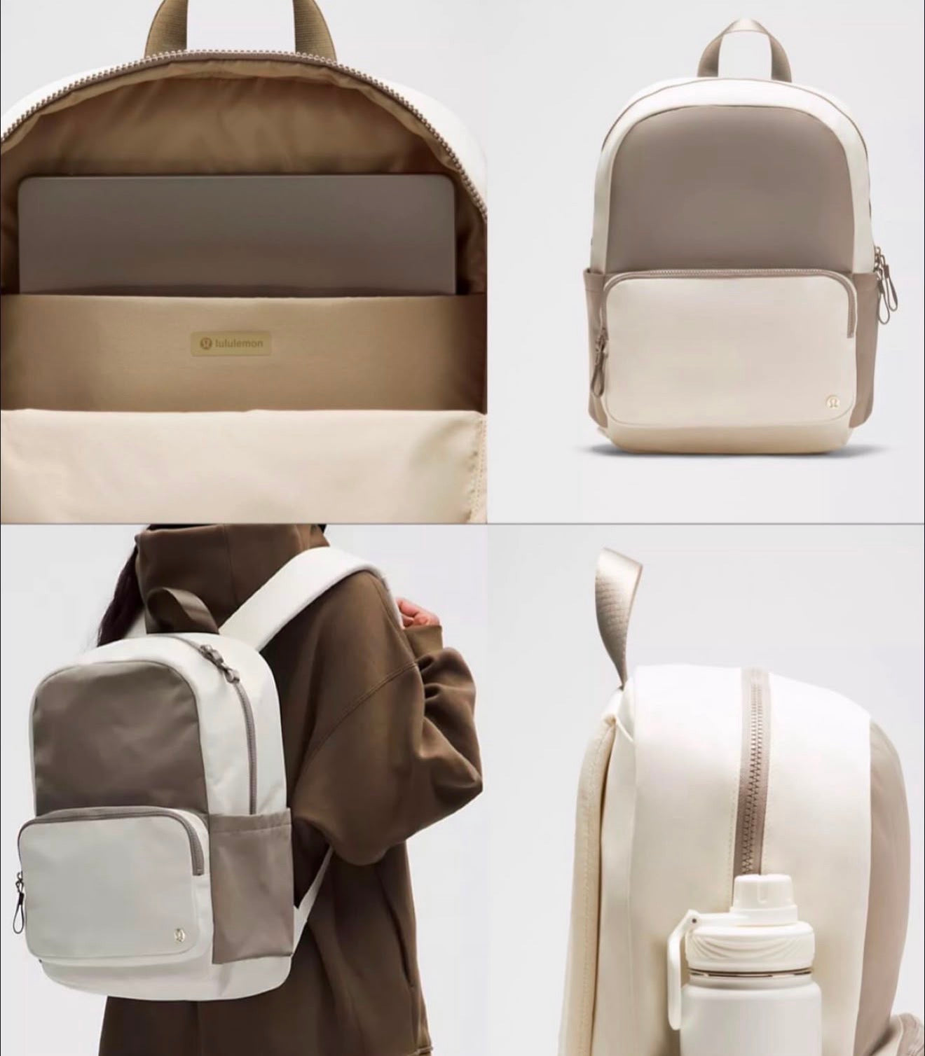 Morral Lululemon Everywhere Backpack 22L – Ash Grey / Light Ivory / Sheer Oak