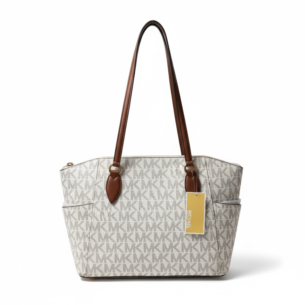 Bolso Michael Kors Mujer Blanco con Monograma – Tote Elegante