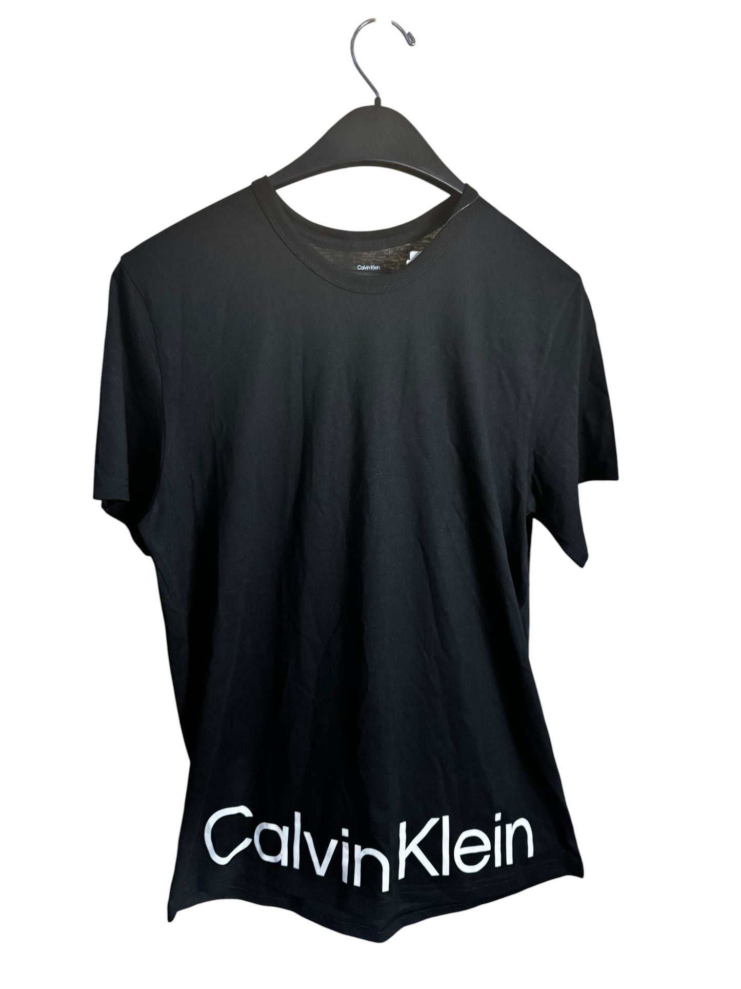 Camiseta Calvin Klein Negra para Hombre con Logo Blanco