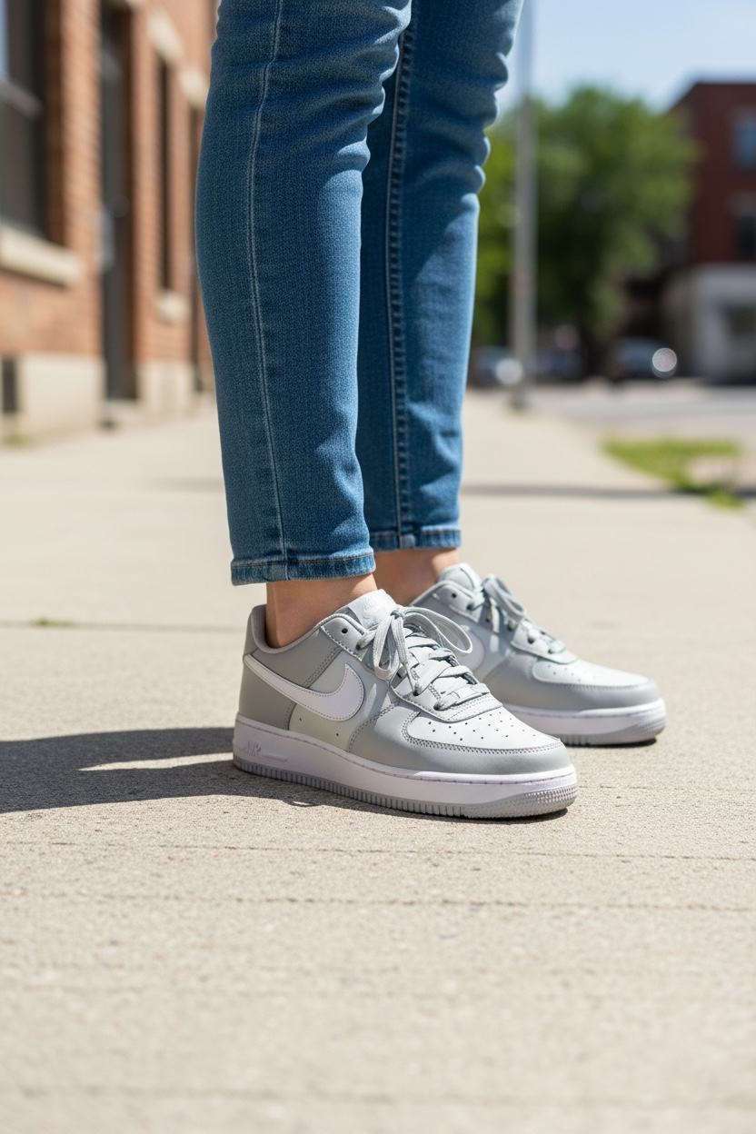 Nike Air Force 1 Low Verde Claro/Blanco – Zapatillas Casuales para Niño/Juvenil