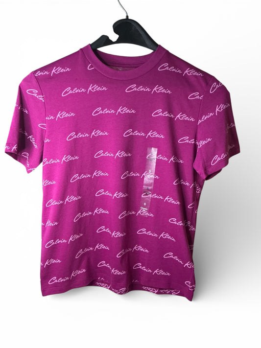 Camiseta Calvin Klein Morada para Mujer con Estampado de Logo