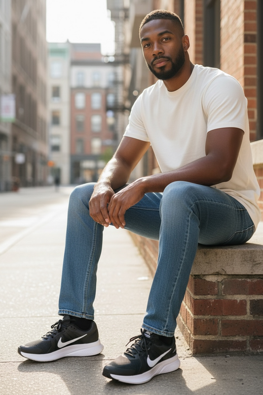 Nike Running Swift 2 Hombre – Negro con Blanco (Ultraligeros y Cómodos)