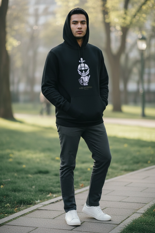 Hoodie Karl Lagerfeld Paris Negro con Diseño de Caballero