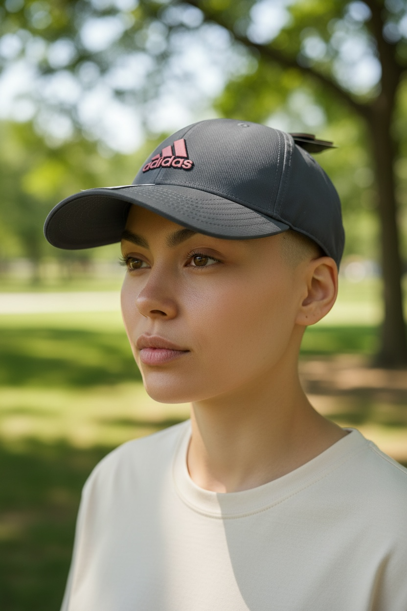 Gorra Unisex Adidas Ajustable Gris con Logo Rosado – AEROREADY