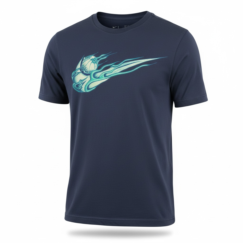 Camiseta Nike para Hombre Azul Marino con Logo Swoosh Gráfico